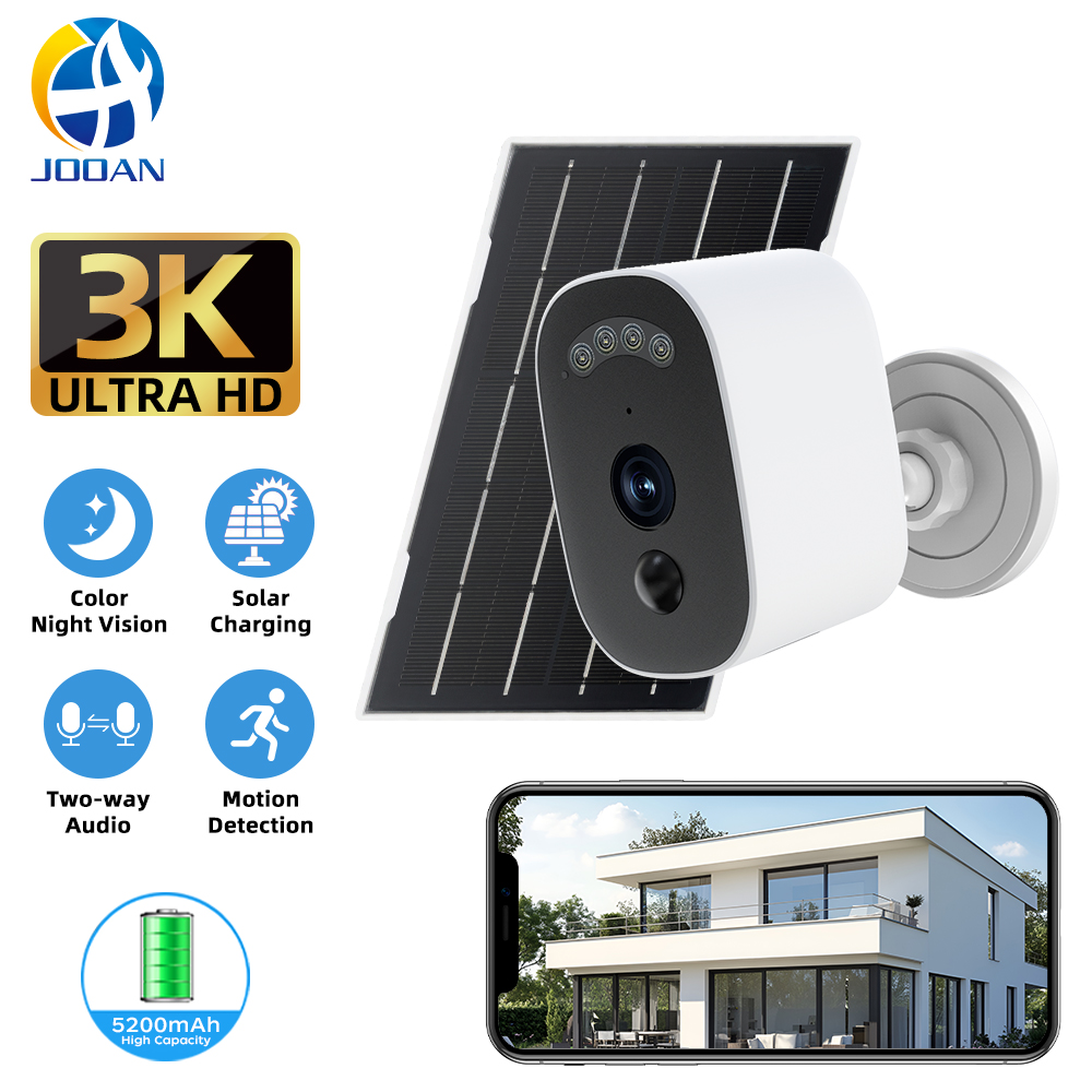 Smart Home Battery Camera - Jooan-cámara de seguridad Solar 3K HD,