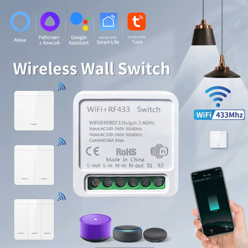 Smart Home Web - Interruptor de Luz Inteligente WiFi Tuya,
