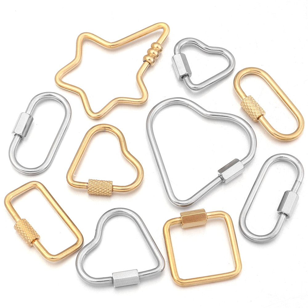 Smart Home Key - 2pcs Oro Acero inoxidable Corazón tornillo