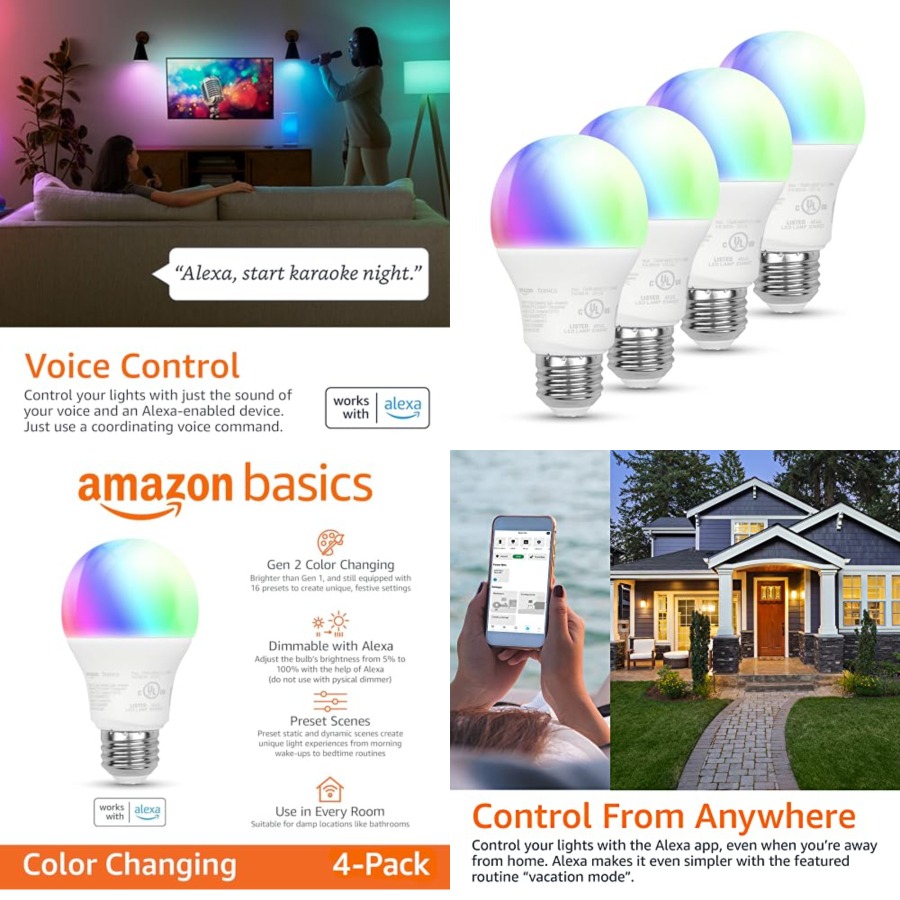 Smart Bulb - Bombilla LED Inteligente A19, 9W Equivalente