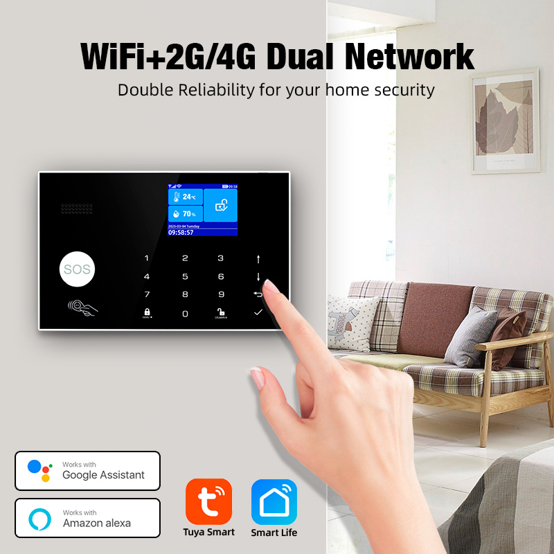 Smart Home Keyboard - KERUI-alarma 4G con timbre, botón, sistema