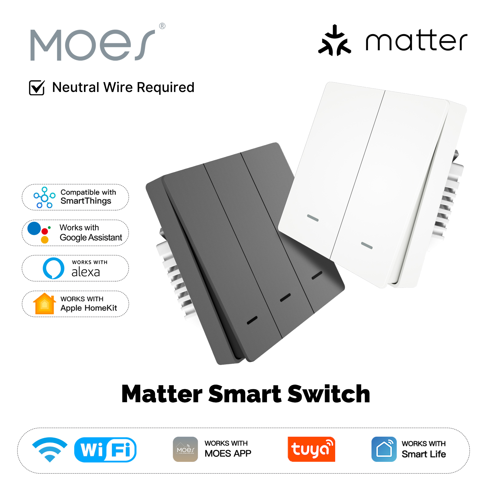 Smart Home Web - MOES Matter Tuya WiFi interruptor de
