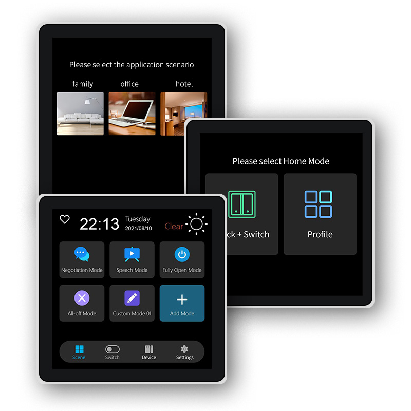 Smart Home Panel - FUERS-Interruptor de pared inteligente multifuncional, pantalla