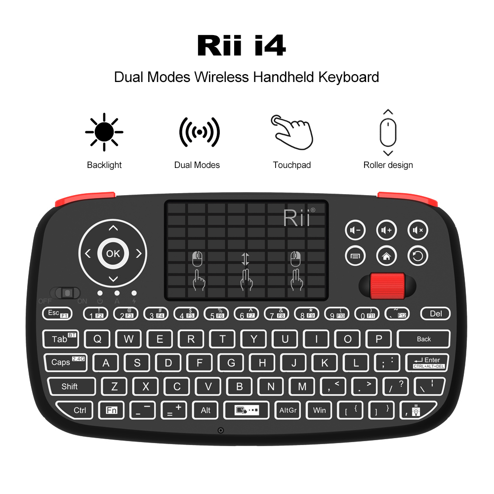 Smart Home Keyboard - Rii i4 Mini BT teclado inalámbrico