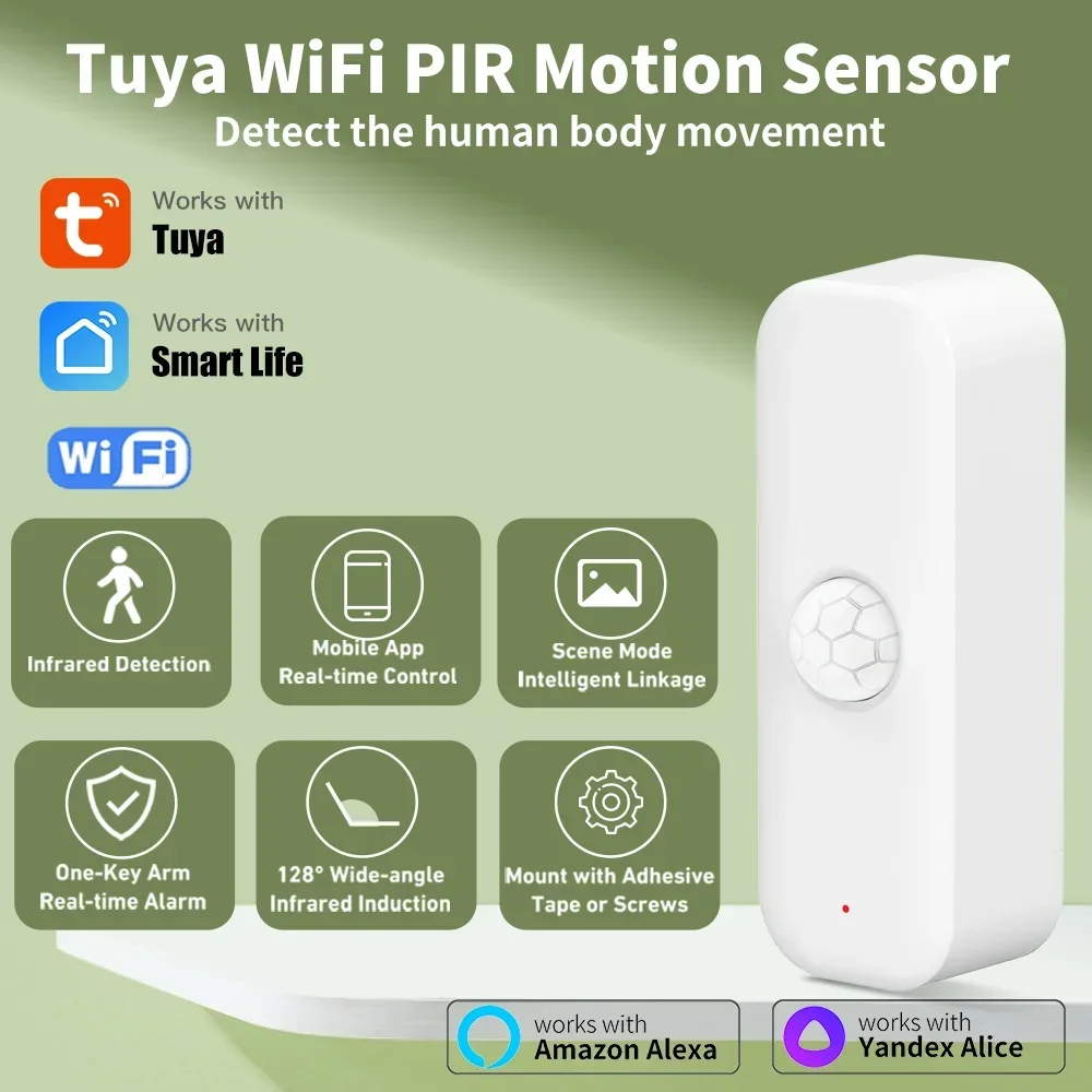Pir Motion Sensor - Tuya-Sensor de movimiento WiFI PIR, cuerpo