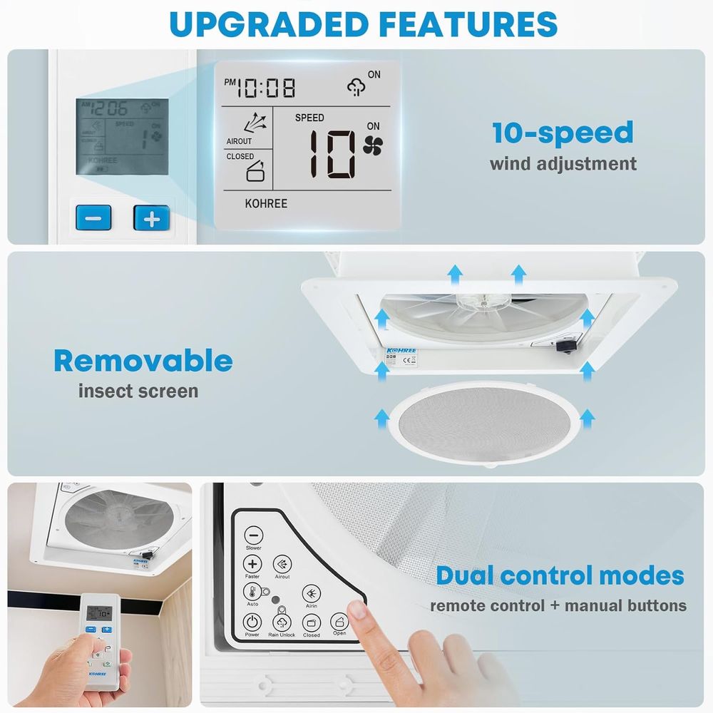 Ventilador de Techo para RV de - Smart Bathroom Fan reseña y precio