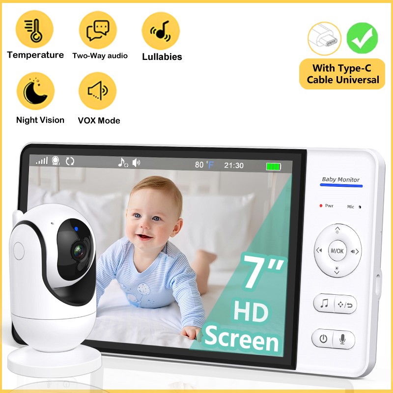 Monitor de bebé sin WiFi de 7  - Smart Home Battery Camera reseña y precio