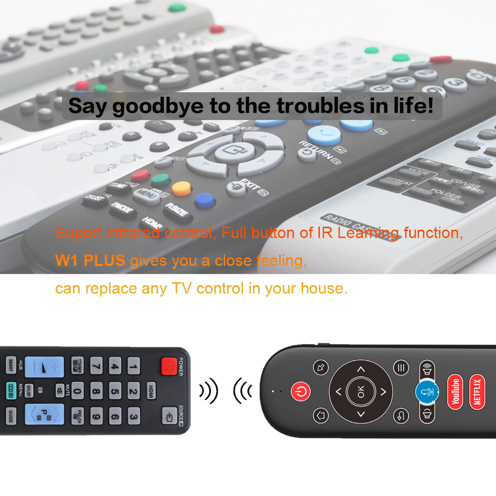 W1 PLUS Air Mouse Control remo - Smart Home Keyboard reseña y precio