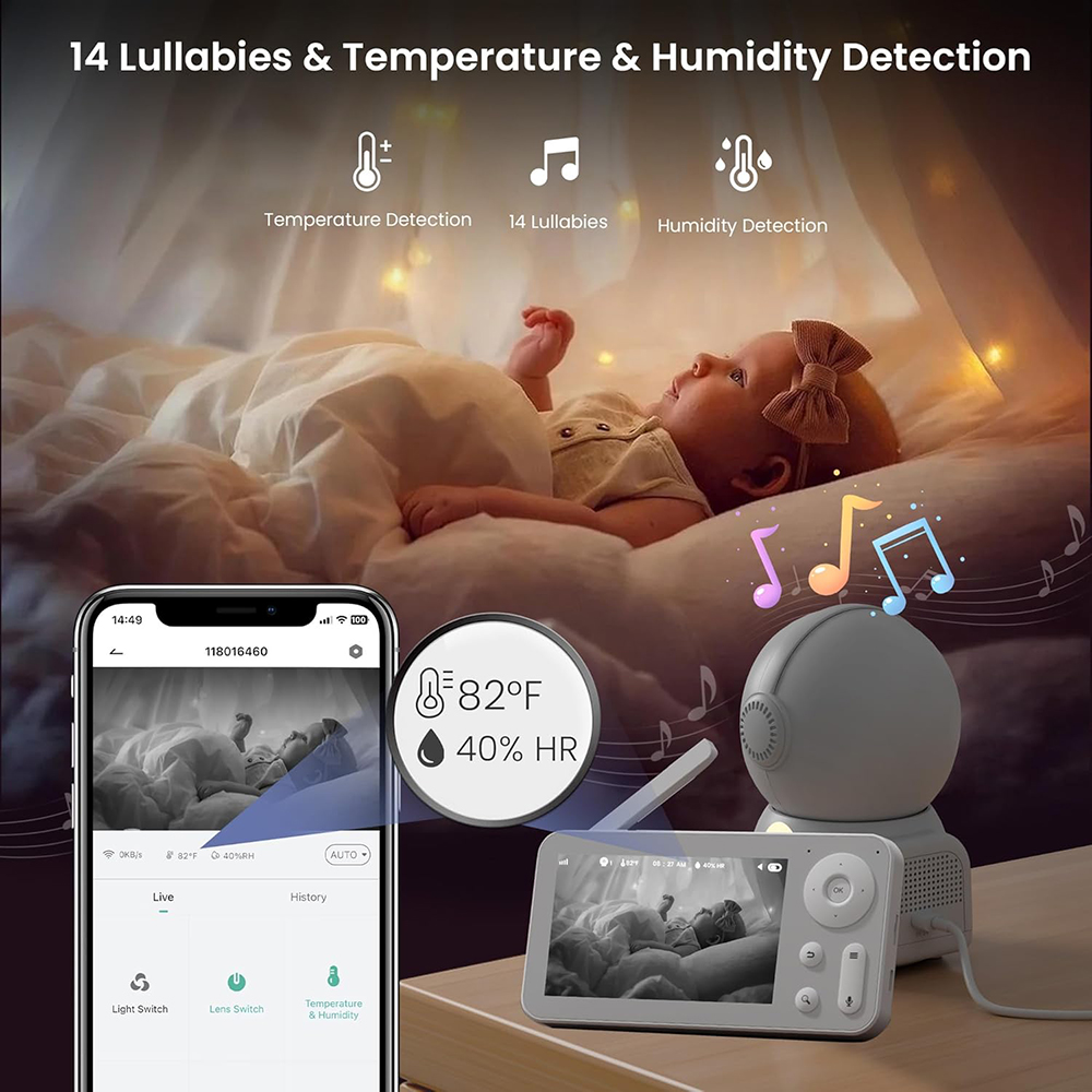 Monitor de bebé 2K con 2 cámar - Smart Home Battery Camera reseña y precio