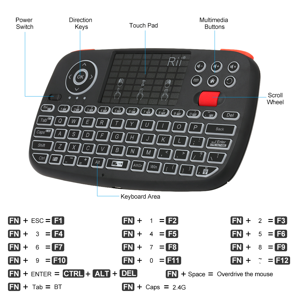 Rii i4 Mini BT teclado inalámb - Smart Home Keyboard reseña y precio