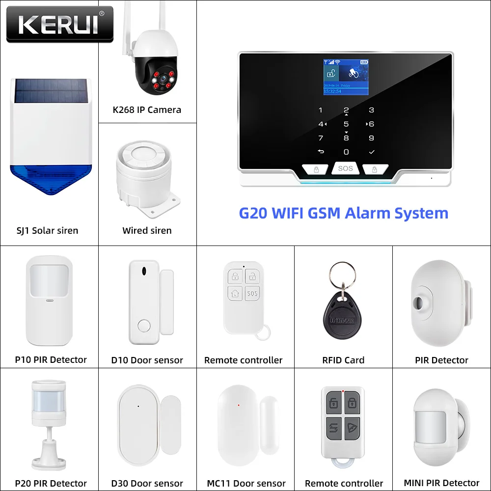 KERUI-Panel de alarma G20 WIFI - Smart Home Keyboard reseña y precio